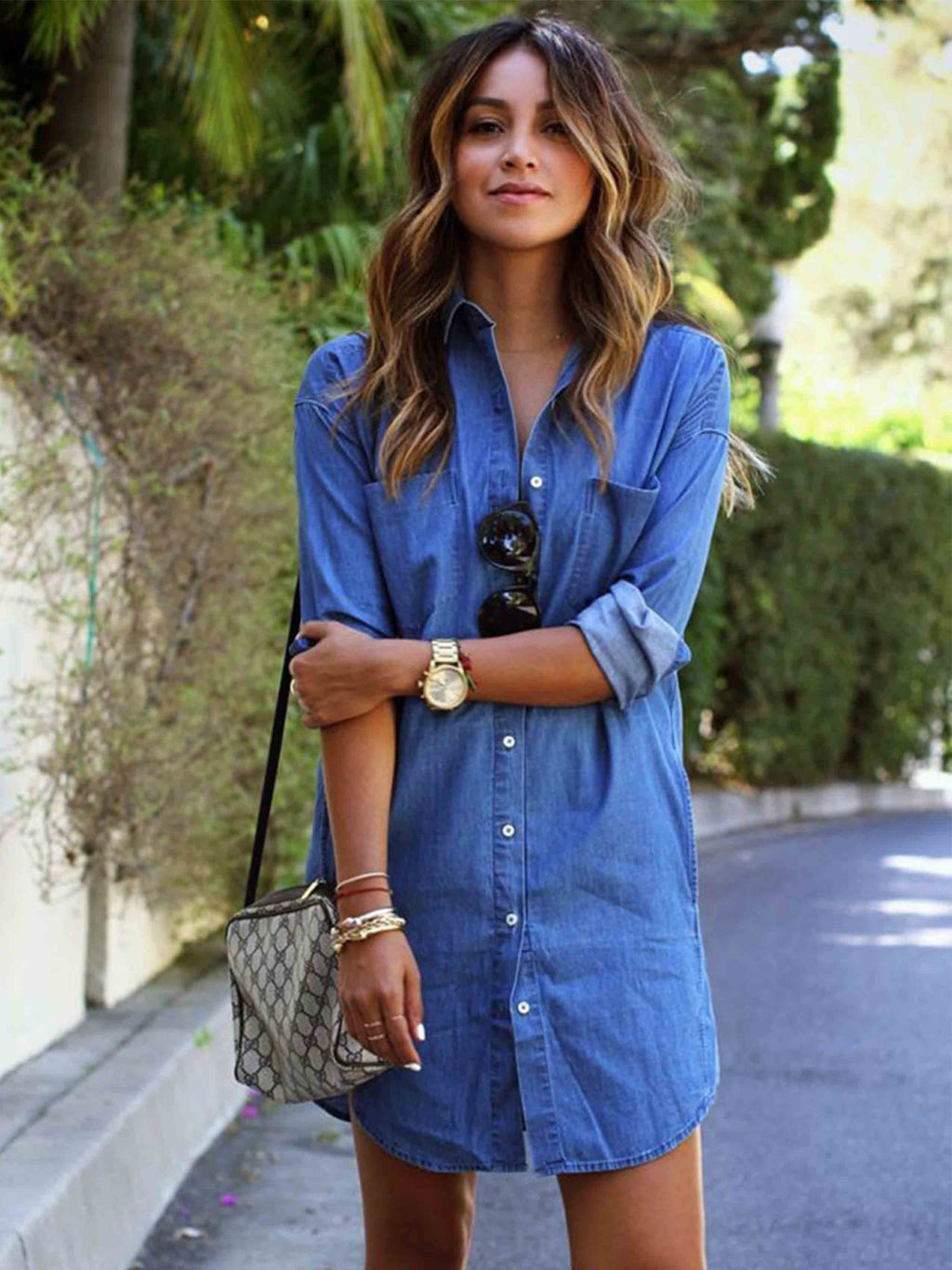 Cazcal Denim Blue Shirt Dress